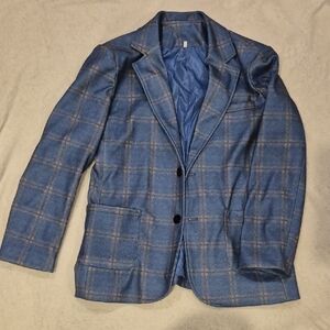 Blue Plaid Men's Blazer